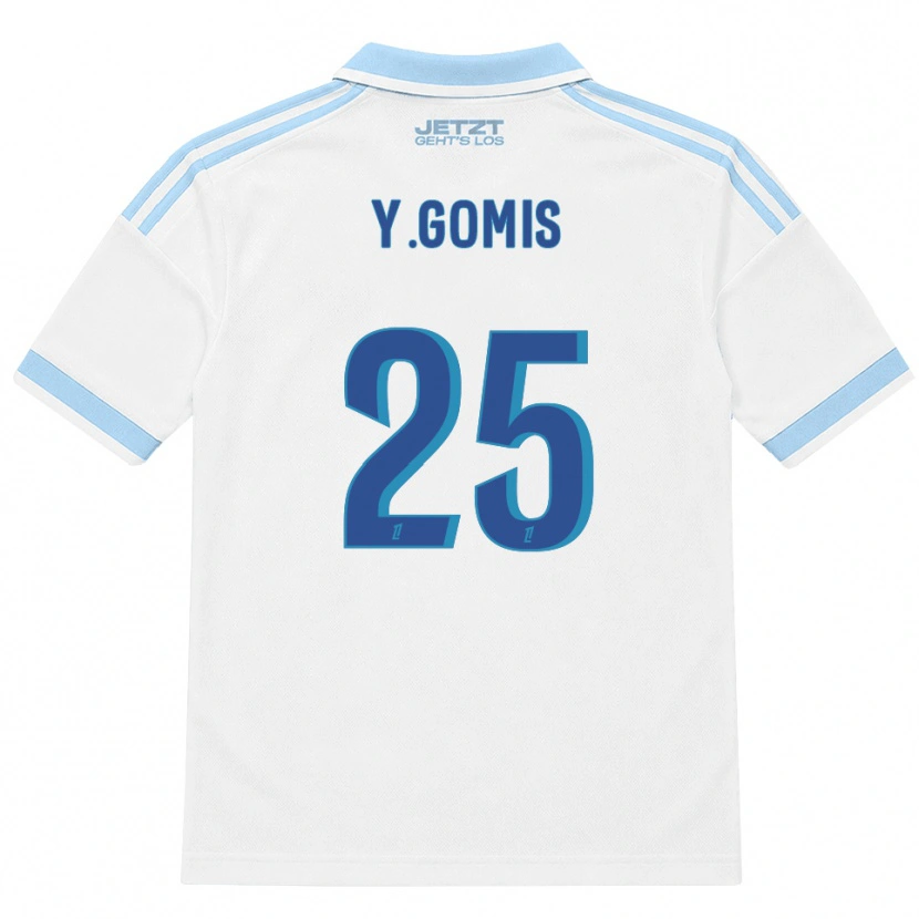 Danxen Dzieci Yoni Gomis #25 Jasny Błękit Biały Czerwony Wyjazdowa Koszulka 2026/27 Koszulki Klubowe