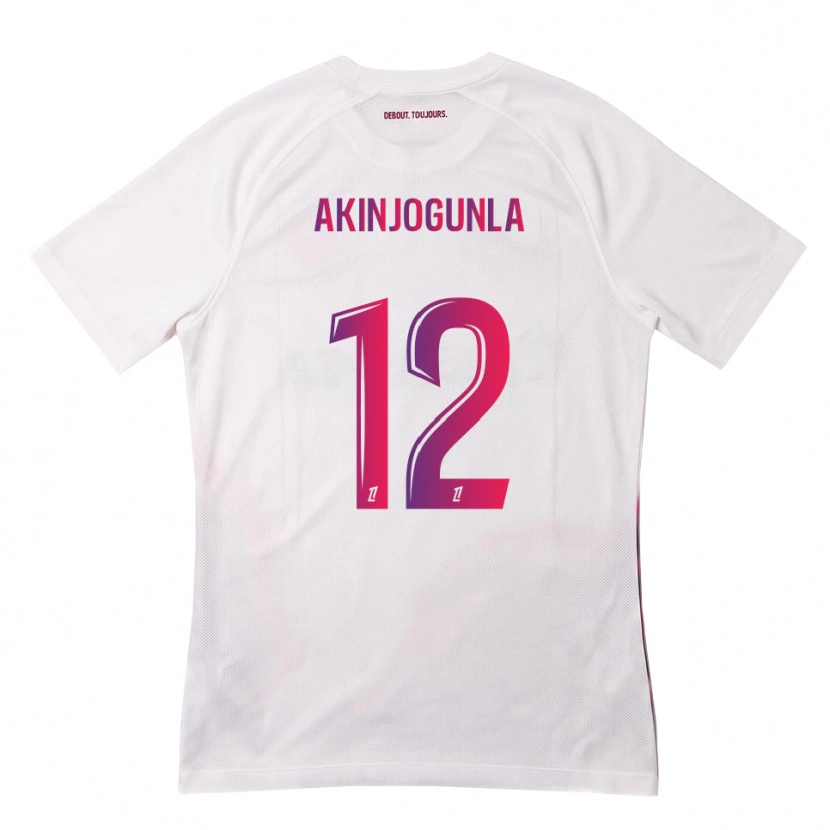 Danxen Dzieci Michaël Akinjogunla #12 Biały Różowy Fioletowy Wyjazdowa Koszulka 2026/27 Koszulki Klubowe