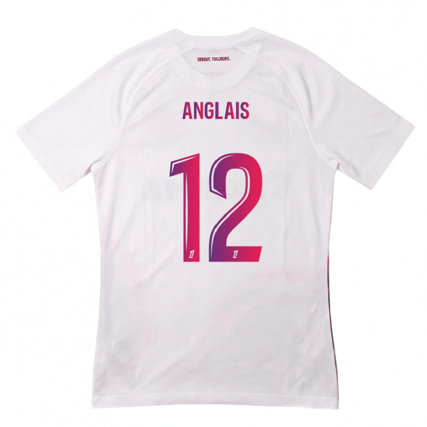 Danxen Dzieci Anaëlle Anglais #12 Biały Różowy Fioletowy Wyjazdowa Koszulka 2026/27 Koszulki Klubowe