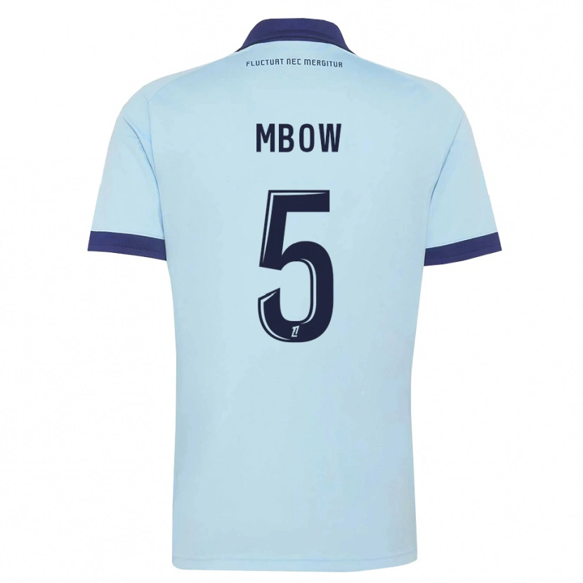 Danxen Dzieci Moustapha Mbow #5 Błękitny Czarny Wyjazdowa Koszulka 2026/27 Koszulki Klubowe