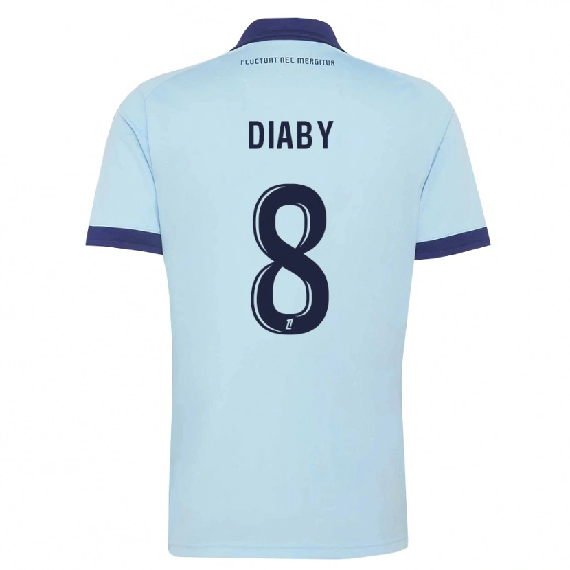 Danxen Dzieci Aboubakar Diaby #8 Błękitny Czarny Wyjazdowa Koszulka 2026/27 Koszulki Klubowe