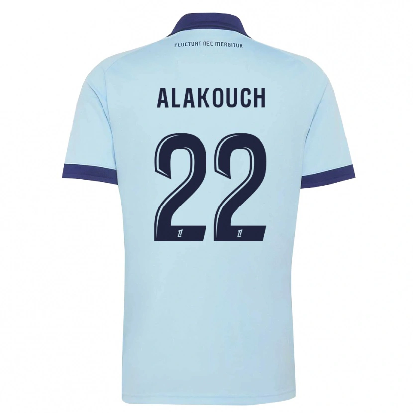 Danxen Dzieci Sofiane Alakouch #22 Błękitny Czarny Wyjazdowa Koszulka 2026/27 Koszulki Klubowe