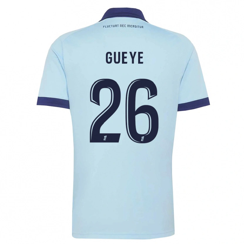 Danxen Dzieci Lamine Gueye #26 Błękitny Czarny Wyjazdowa Koszulka 2026/27 Koszulki Klubowe