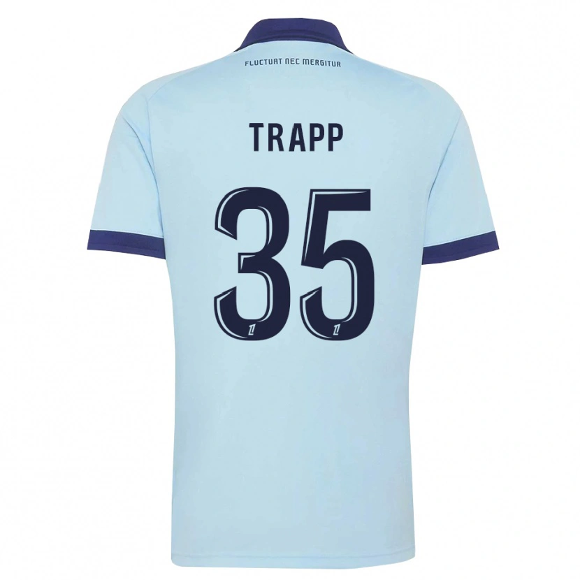 Danxen Dzieci Kevin Trapp #35 Błękitny Czarny Wyjazdowa Koszulka 2026/27 Koszulki Klubowe