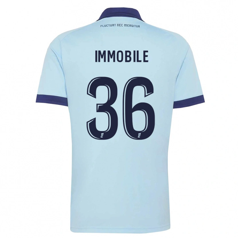 Danxen Dzieci Ciro Immobile #36 Błękitny Czarny Wyjazdowa Koszulka 2026/27 Koszulki Klubowe