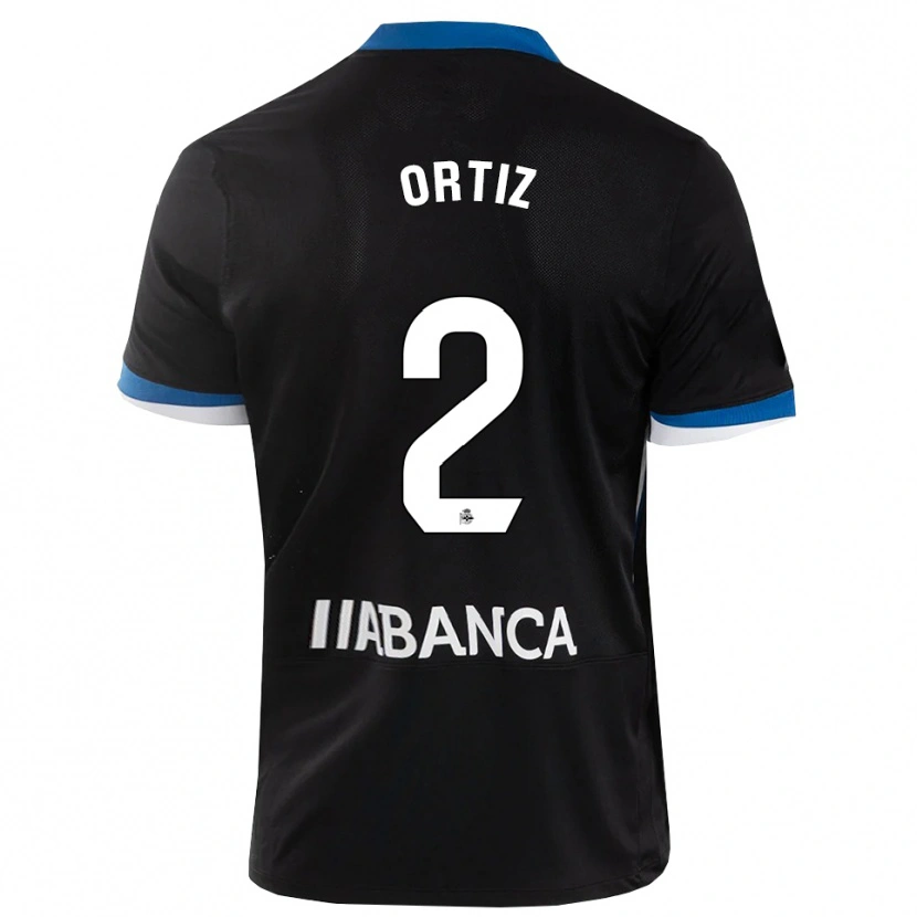 Danxen Dzieci Samara Ortiz #2 Czarny Niebieski Biały Wyjazdowa Koszulka 2026/27 Koszulki Klubowe