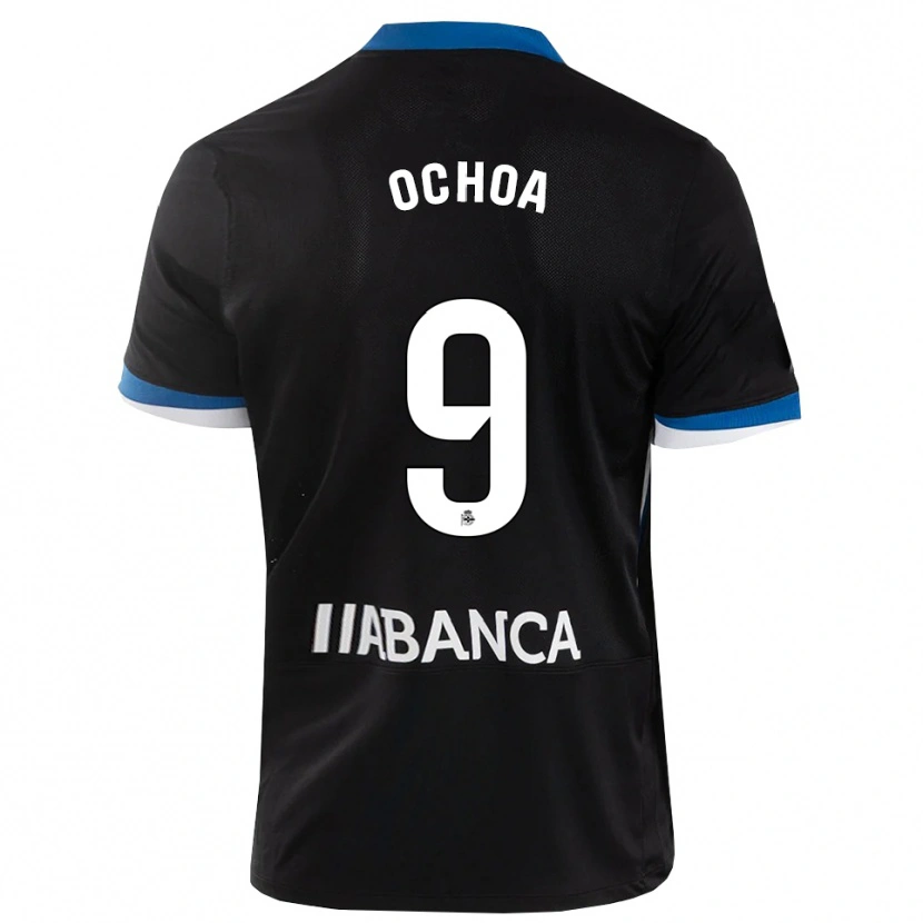 Danxen Dzieci Martín Ochoa #9 Czarny Niebieski Biały Wyjazdowa Koszulka 2026/27 Koszulki Klubowe