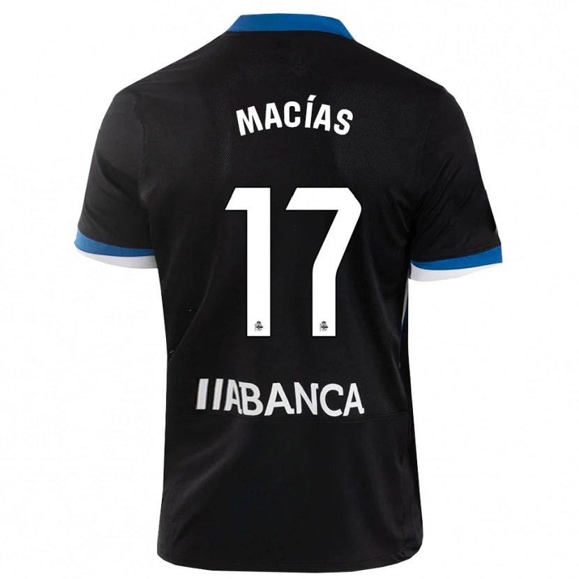 Danxen Dzieci Luisao Macías #17 Czarny Niebieski Biały Wyjazdowa Koszulka 2026/27 Koszulki Klubowe