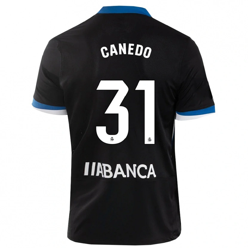 Danxen Dzieci Damián Canedo #31 Czarny Niebieski Biały Wyjazdowa Koszulka 2026/27 Koszulki Klubowe
