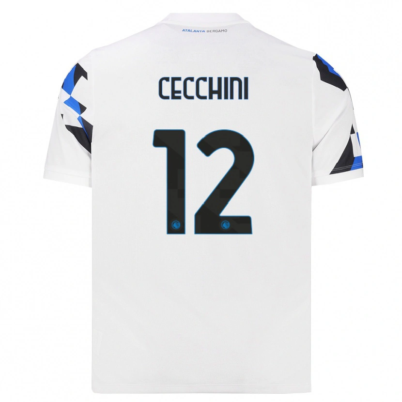 Danxen Dzieci Filippo Cecchini #12 Biały Czerwony Niebieski Wyjazdowa Koszulka 2026/27 Koszulki Klubowe