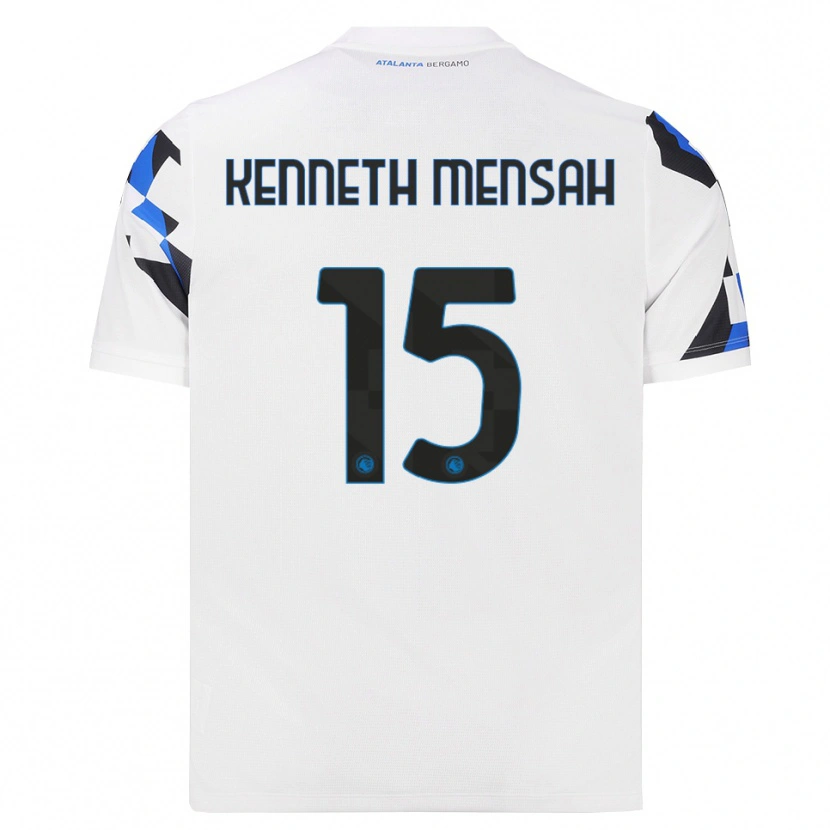Danxen Dzieci Anthony Kenneth Mensah #15 Biały Czerwony Niebieski Wyjazdowa Koszulka 2026/27 Koszulki Klubowe