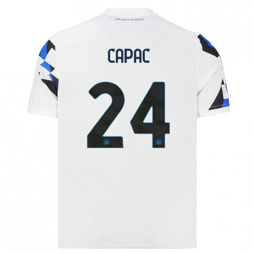 Danxen Dzieci Alexandru Capac #24 Biały Czerwony Niebieski Wyjazdowa Koszulka 2026/27 Koszulki Klubowe