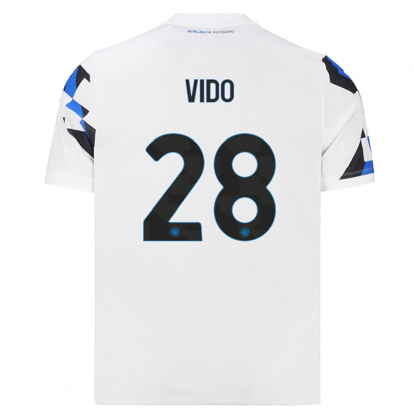 Danxen Dzieci Luca Vido #28 Biały Czerwony Niebieski Wyjazdowa Koszulka 2026/27 Koszulki Klubowe