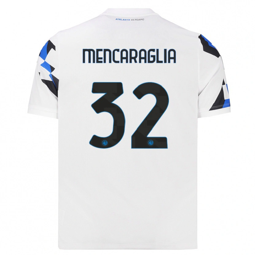Danxen Dzieci Filippo Mencaraglia #32 Biały Czerwony Niebieski Wyjazdowa Koszulka 2026/27 Koszulki Klubowe