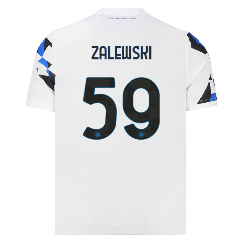 Danxen Dzieci Nicola Zalewski #59 Biały Czerwony Niebieski Wyjazdowa Koszulka 2026/27 Koszulki Klubowe