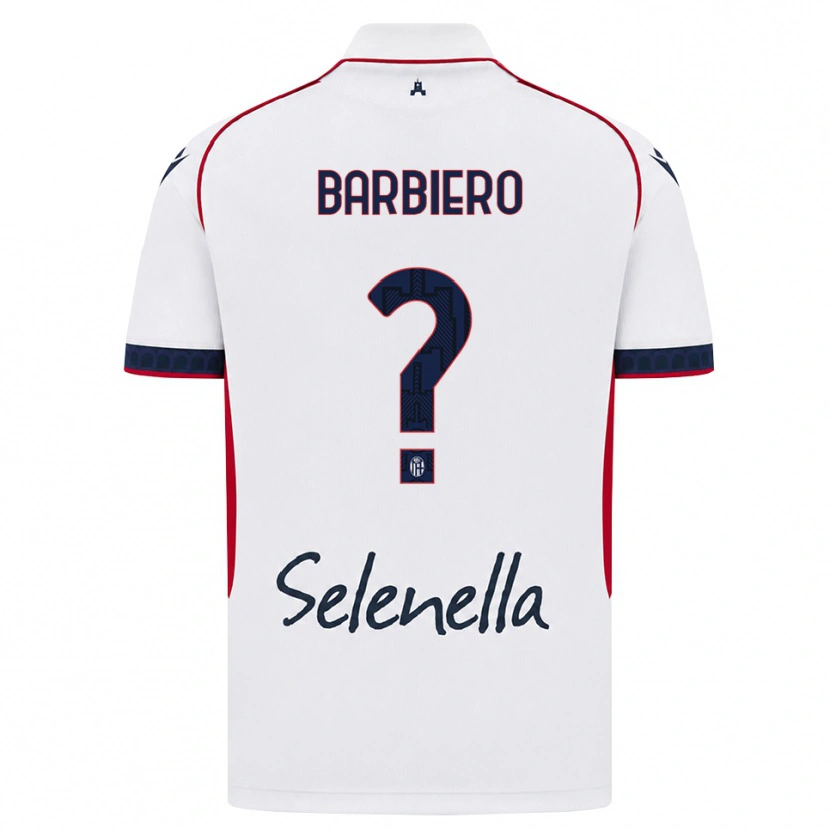 Danxen Dzieci Andrea Barbiero #0 Biały Czerwony Królewski Niebieski Wyjazdowa Koszulka 2026/27 Koszulki Klubowe