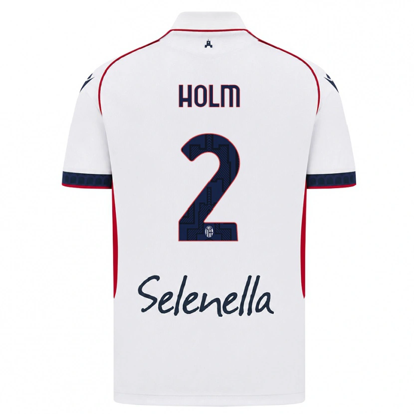 Danxen Dzieci Emil Holm #2 Biały Czerwony Królewski Niebieski Wyjazdowa Koszulka 2026/27 Koszulki Klubowe