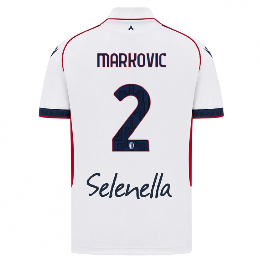 Danxen Dzieci Petar Markovic #2 Biały Czerwony Królewski Niebieski Wyjazdowa Koszulka 2026/27 Koszulki Klubowe
