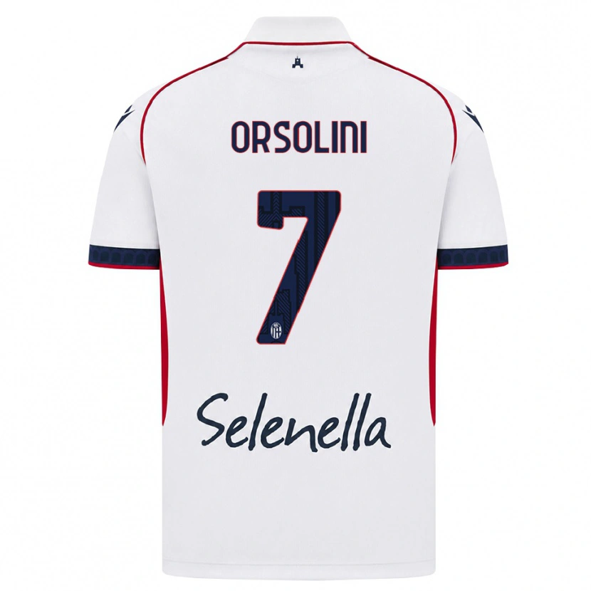 Danxen Dzieci Riccardo Orsolini #7 Biały Czerwony Królewski Niebieski Wyjazdowa Koszulka 2026/27 Koszulki Klubowe
