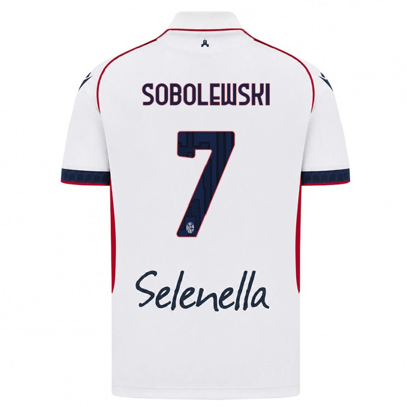 Danxen Dzieci Konrad Sobolewski #7 Biały Czerwony Królewski Niebieski Wyjazdowa Koszulka 2026/27 Koszulki Klubowe