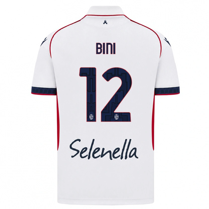 Danxen Dzieci Cesare Bini #12 Biały Czerwony Królewski Niebieski Wyjazdowa Koszulka 2026/27 Koszulki Klubowe
