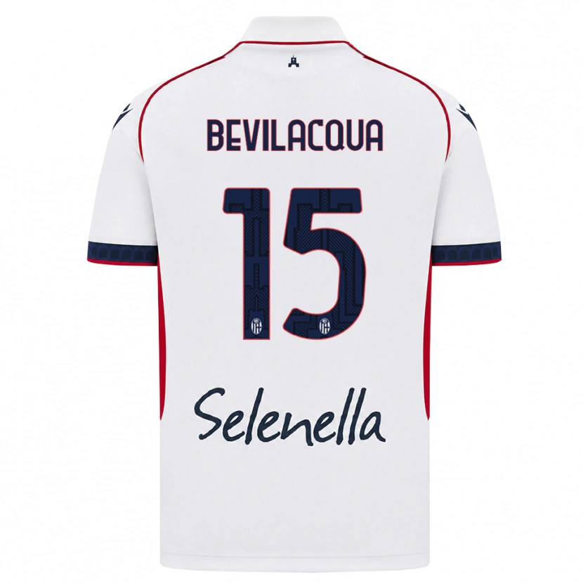 Danxen Dzieci Vincenzo Bevilacqua #15 Biały Czerwony Królewski Niebieski Wyjazdowa Koszulka 2026/27 Koszulki Klubowe