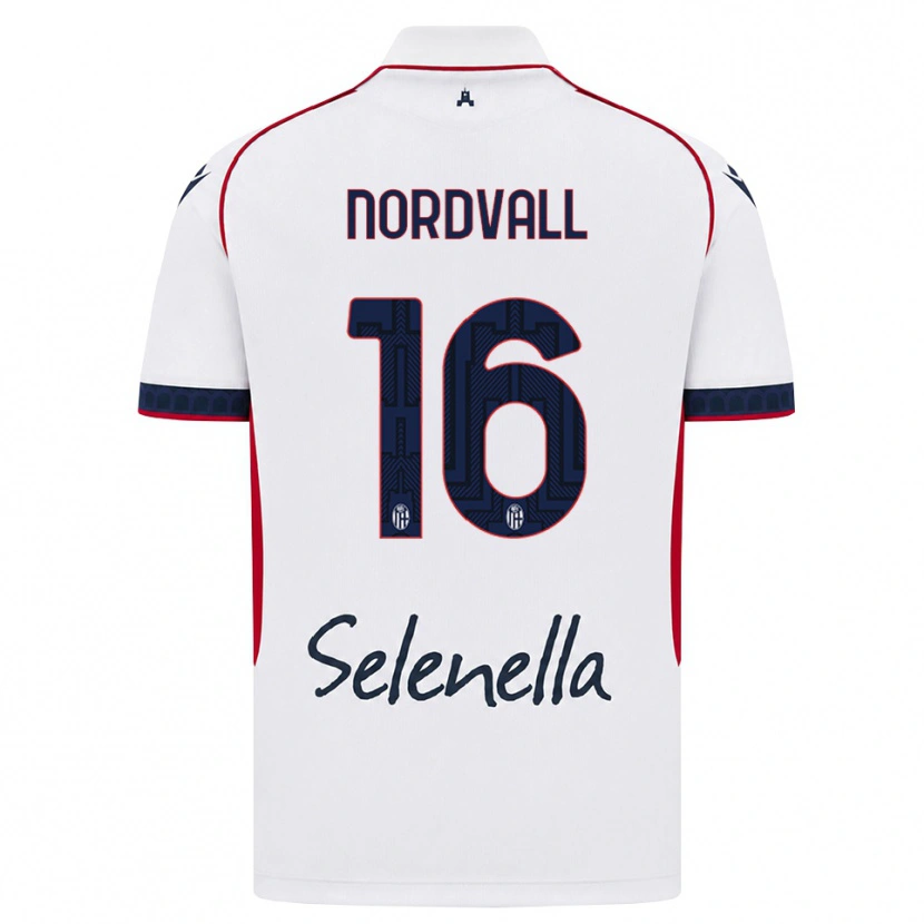 Danxen Dzieci Ossian Nordvall #16 Biały Czerwony Królewski Niebieski Wyjazdowa Koszulka 2026/27 Koszulki Klubowe