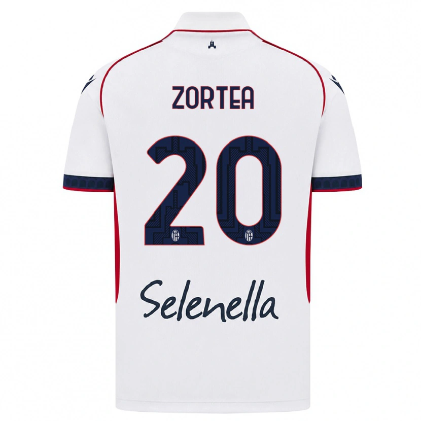 Danxen Dzieci Nadir Zortea #20 Biały Czerwony Królewski Niebieski Wyjazdowa Koszulka 2026/27 Koszulki Klubowe