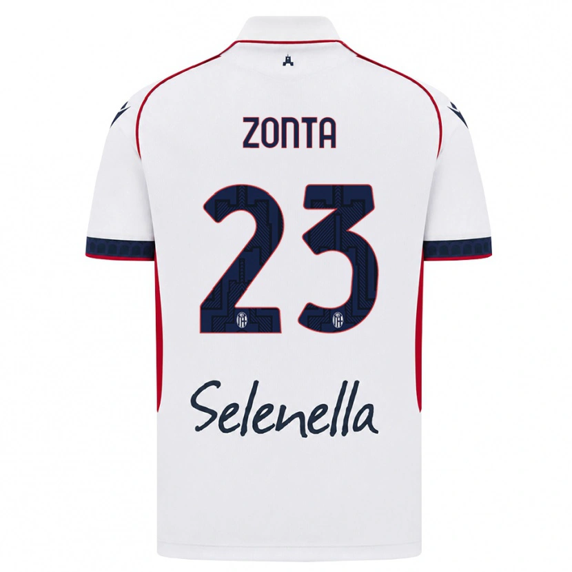 Danxen Dzieci Alessandro Zonta #23 Biały Czerwony Królewski Niebieski Wyjazdowa Koszulka 2026/27 Koszulki Klubowe