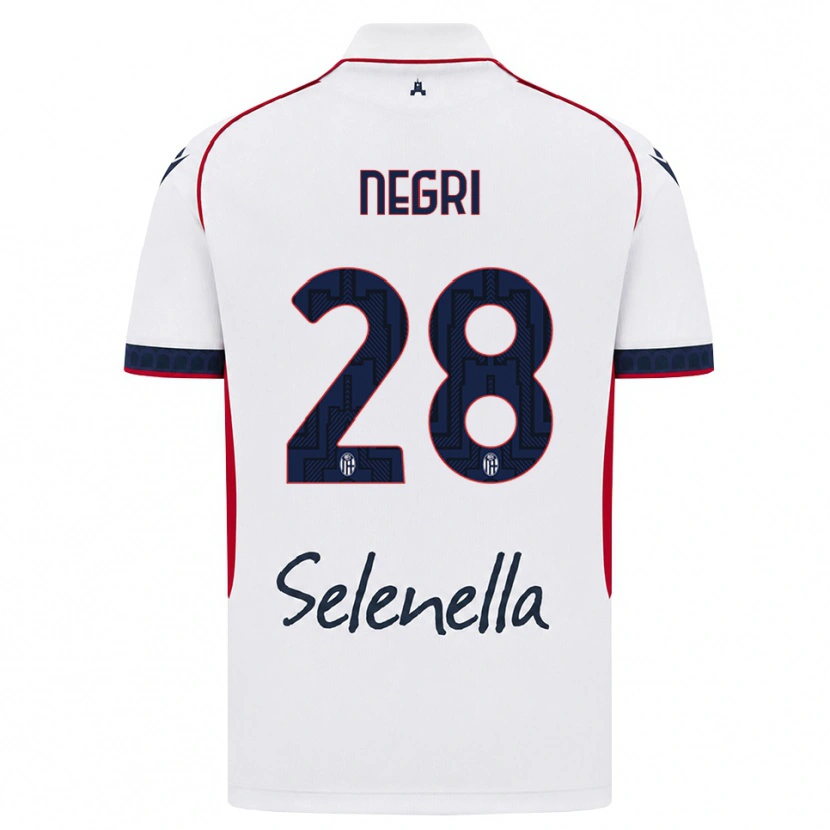Danxen Dzieci Simone Negri #28 Biały Czerwony Królewski Niebieski Wyjazdowa Koszulka 2026/27 Koszulki Klubowe