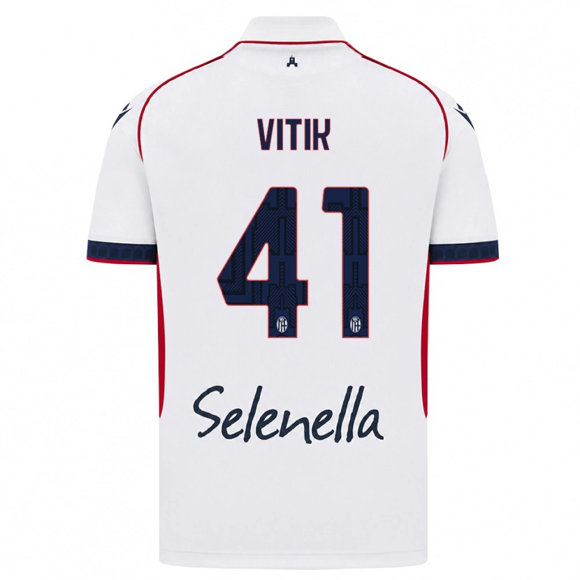 Danxen Dzieci Martin Vitík #41 Biały Czerwony Królewski Niebieski Wyjazdowa Koszulka 2026/27 Koszulki Klubowe