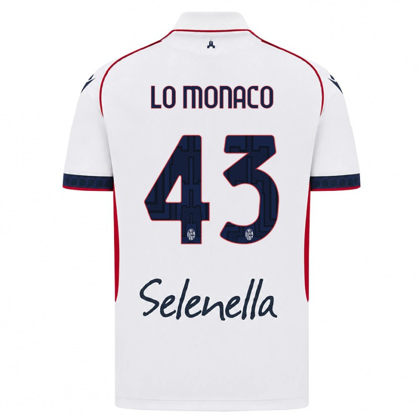 Danxen Dzieci Luca Lo Monaco #43 Biały Czerwony Królewski Niebieski Wyjazdowa Koszulka 2026/27 Koszulki Klubowe