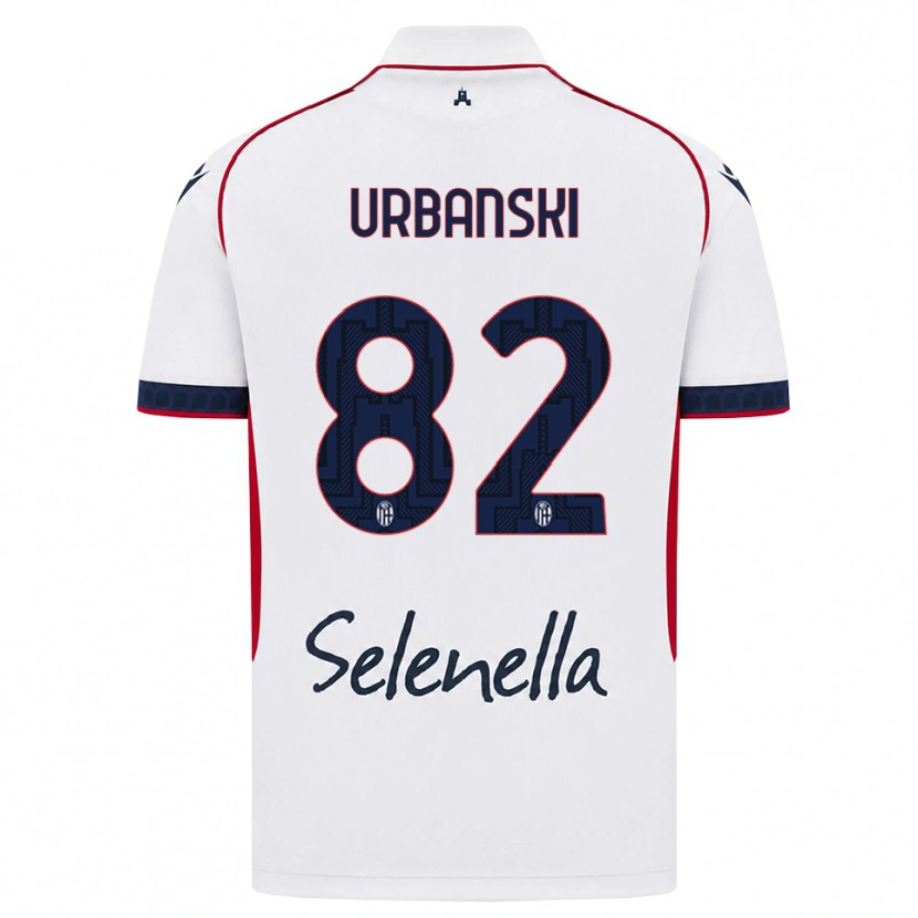 Danxen Dzieci Kacper Urbanski #82 Biały Czerwony Królewski Niebieski Wyjazdowa Koszulka 2026/27 Koszulki Klubowe