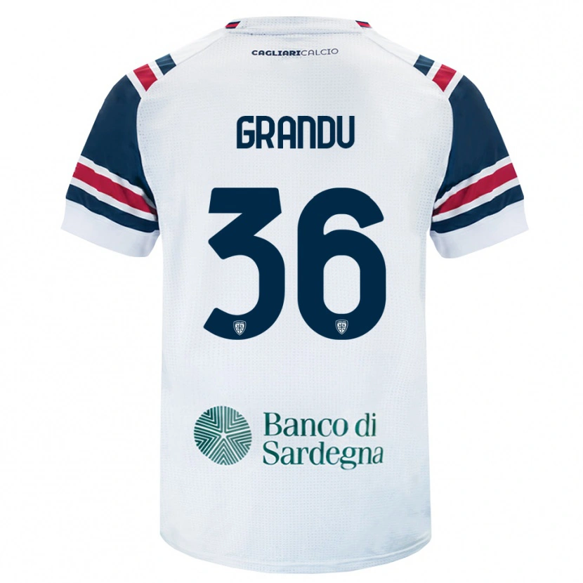 Danxen Dzieci Nicola Grandu #36 Biały Czerwony Zielony Wyjazdowa Koszulka 2026/27 Koszulki Klubowe