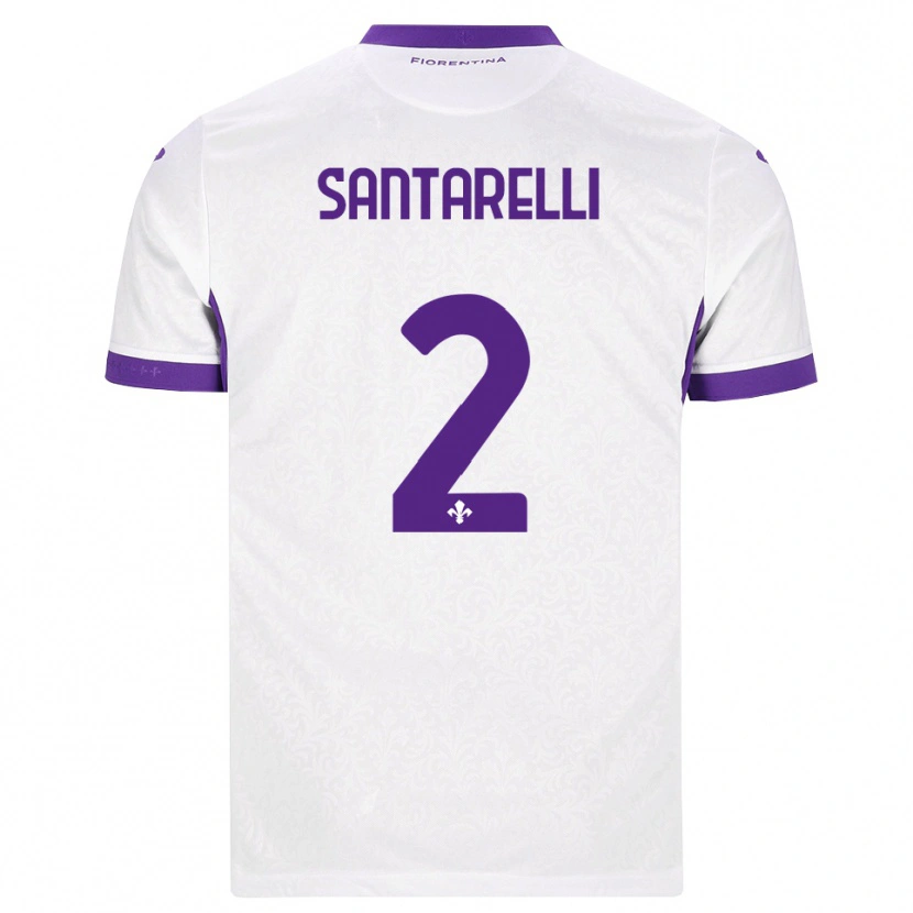 Danxen Dzieci Andrea Santarelli #2 Biały Fioletowy Wyjazdowa Koszulka 2026/27 Koszulki Klubowe