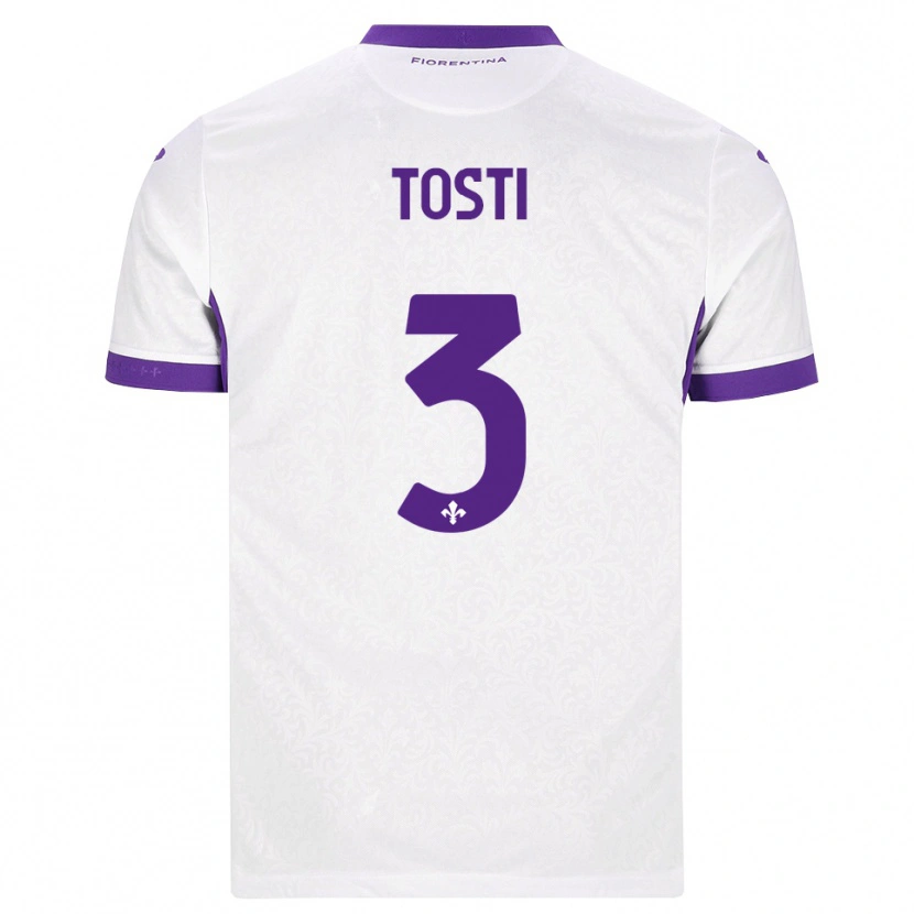 Danxen Dzieci Tommaso Tosti #3 Biały Fioletowy Wyjazdowa Koszulka 2026/27 Koszulki Klubowe