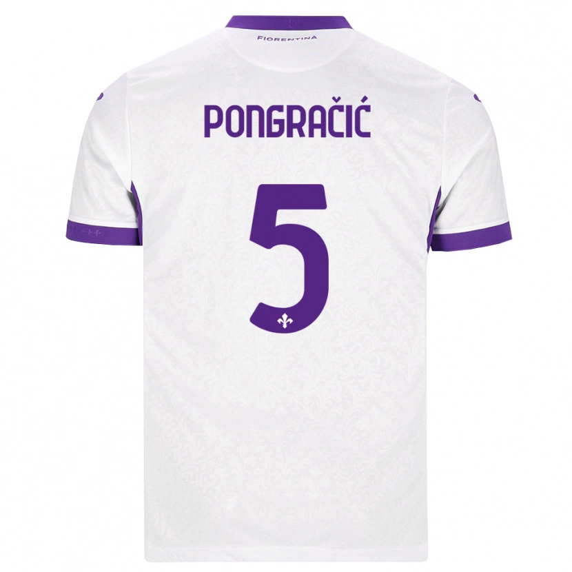 Danxen Dzieci Marin Pongracic #5 Biały Fioletowy Wyjazdowa Koszulka 2026/27 Koszulki Klubowe