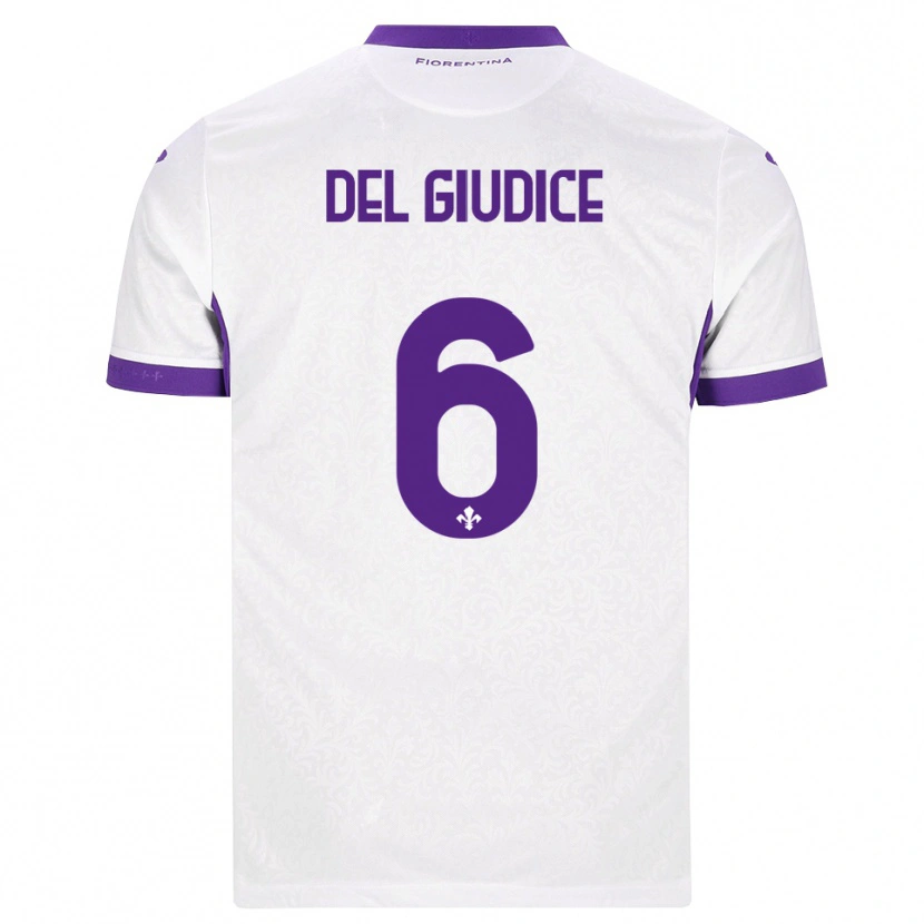 Danxen Dzieci Nicolas Del Giudice #6 Biały Fioletowy Wyjazdowa Koszulka 2026/27 Koszulki Klubowe