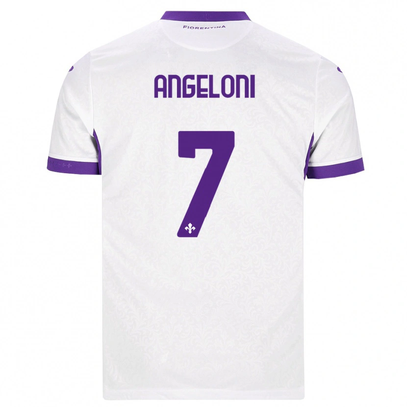 Danxen Dzieci Alberto Angeloni #7 Biały Fioletowy Wyjazdowa Koszulka 2026/27 Koszulki Klubowe
