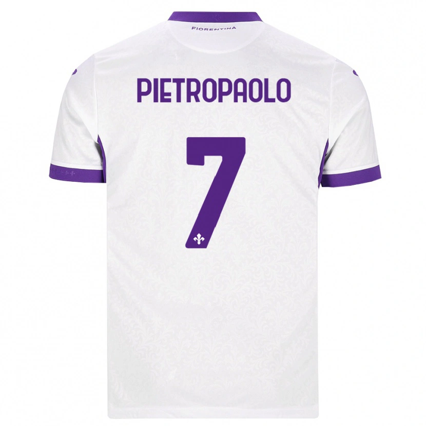Danxen Dzieci Mario Pietropaolo #7 Biały Fioletowy Wyjazdowa Koszulka 2026/27 Koszulki Klubowe