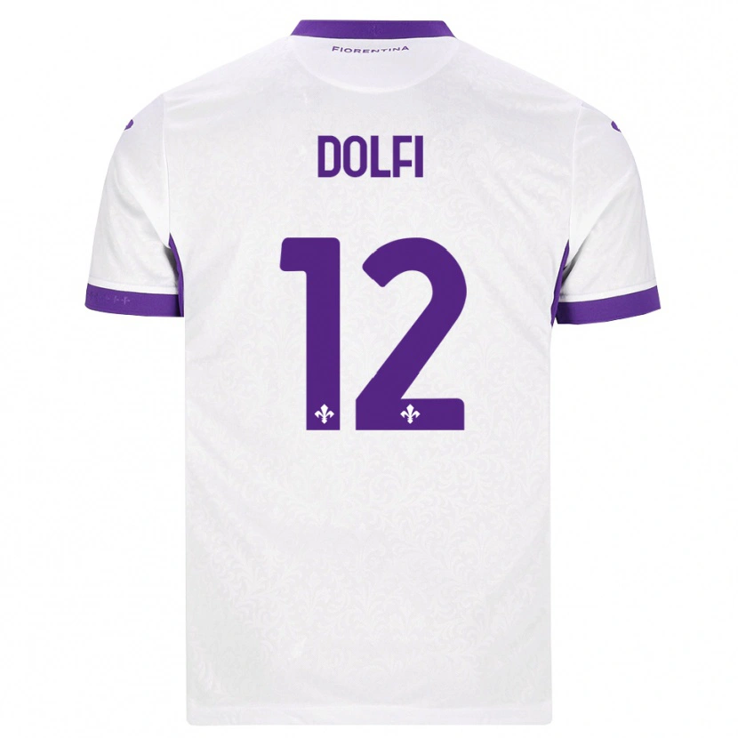 Danxen Dzieci Brando Dolfi #12 Biały Fioletowy Wyjazdowa Koszulka 2026/27 Koszulki Klubowe