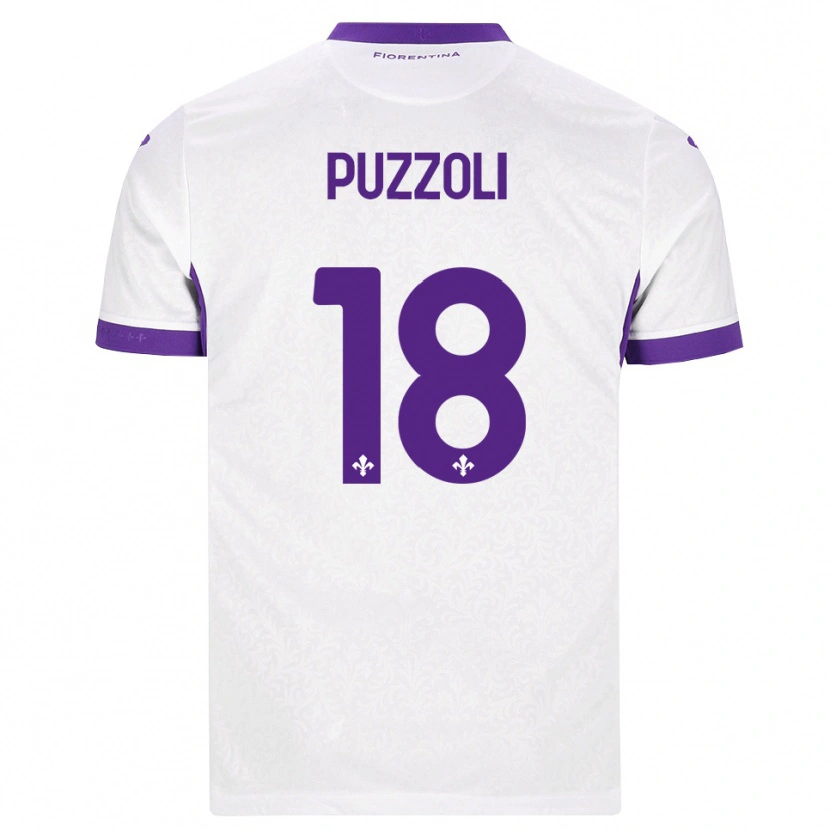 Danxen Dzieci Giorgio Puzzoli #18 Biały Fioletowy Wyjazdowa Koszulka 2026/27 Koszulki Klubowe