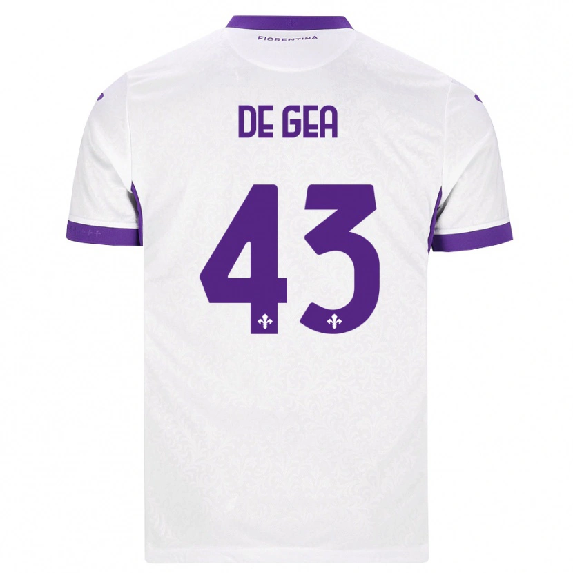Danxen Dzieci David De Gea #43 Biały Fioletowy Wyjazdowa Koszulka 2026/27 Koszulki Klubowe