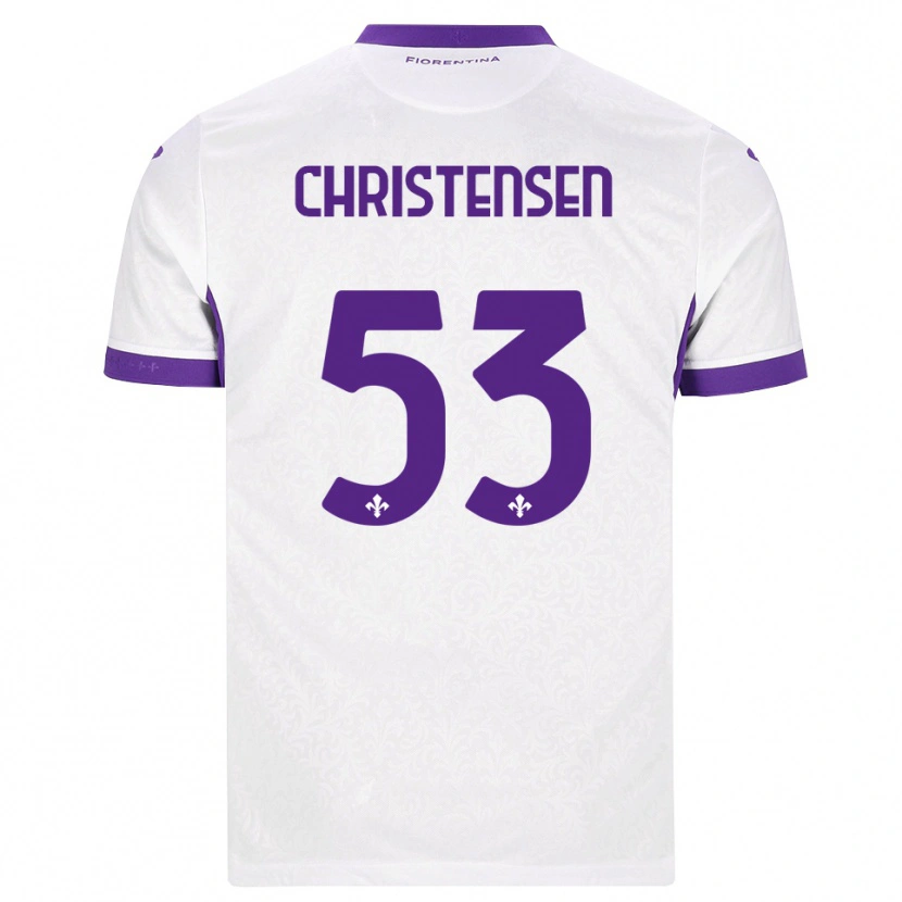 Danxen Dzieci Oliver Christensen #53 Biały Fioletowy Wyjazdowa Koszulka 2026/27 Koszulki Klubowe