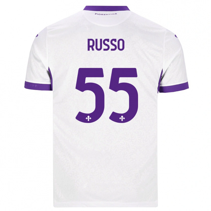 Danxen Dzieci Federica Russo #55 Biały Fioletowy Wyjazdowa Koszulka 2026/27 Koszulki Klubowe