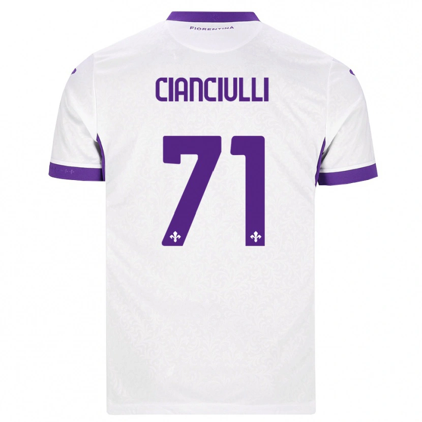 Danxen Dzieci Salvatore Cianciulli #71 Biały Fioletowy Wyjazdowa Koszulka 2026/27 Koszulki Klubowe