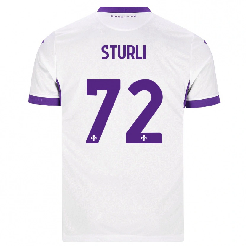 Danxen Dzieci Edoardo Sturli #72 Biały Fioletowy Wyjazdowa Koszulka 2026/27 Koszulki Klubowe