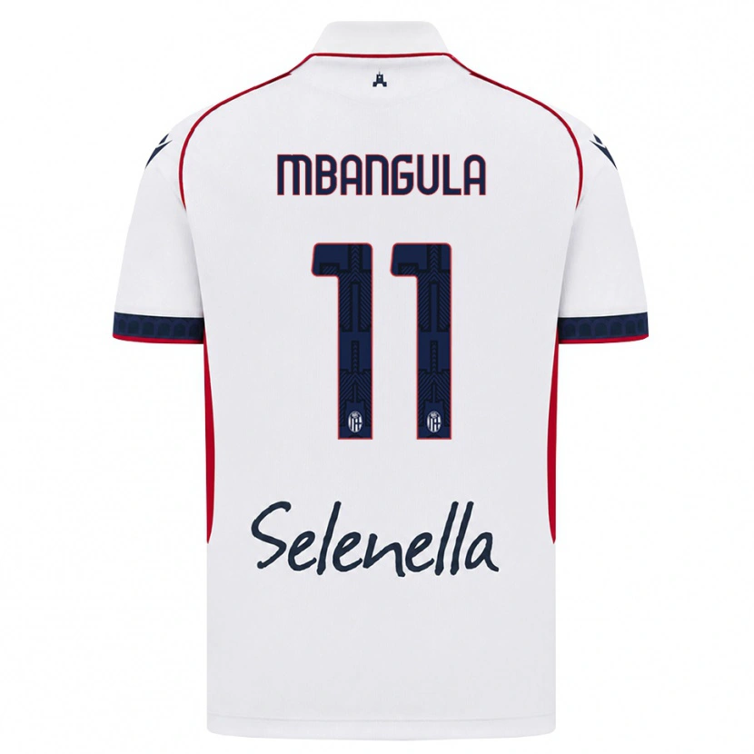 Danxen Dzieci Samuel Mbangula #11 Biały Czerwony Królewski Niebieski Wyjazdowa Koszulka 2026/27 Koszulki Klubowe