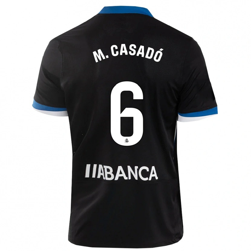 Danxen Męski Marc Casadó #6 Czarny Niebieski Biały Wyjazdowa Koszulka 2026/27 Koszulki Klubowe