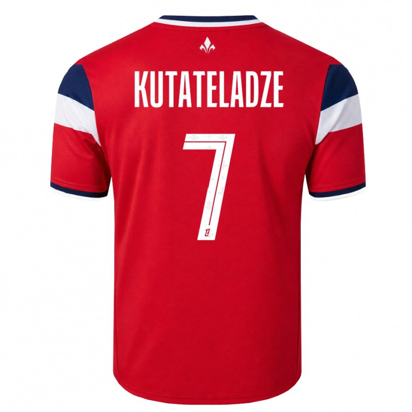 Danxen Męski Alexandre Kutateladze #7 Czerwony Biały Królewski Niebieski Domowa Koszulka 2026/27 Koszulki Klubowe